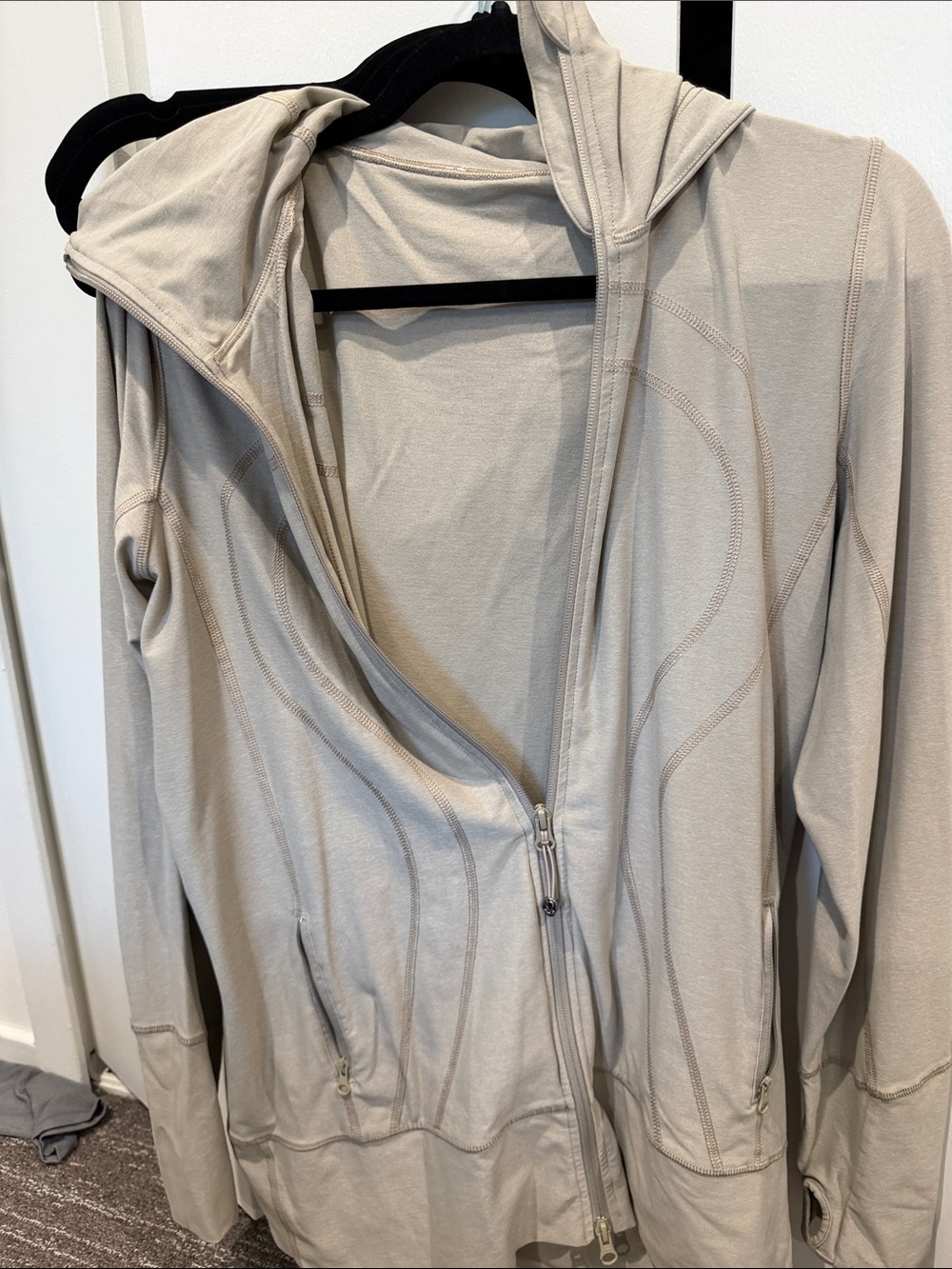 lululemon athletica Light Taupe Hooded Zip Utility Jacket